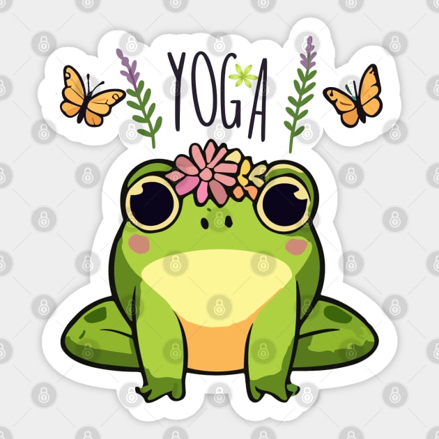 Yoga Kawaii Frog Sticker by JessArty
